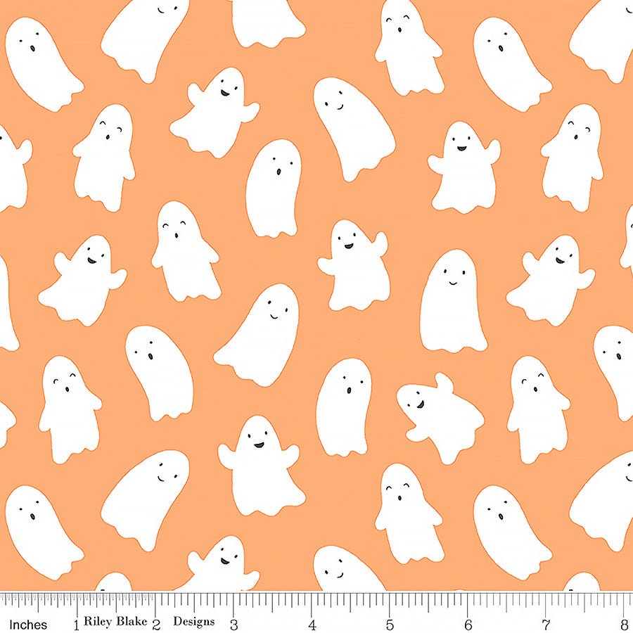 Riley Blake Hey Pumpkin Ghosts Pumpkin 1 Yard Cut by Riley Blake