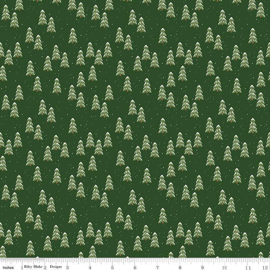 Riley Blake More Christmas Wishes Pines Forest 1 Yard Cut by Riley Blake