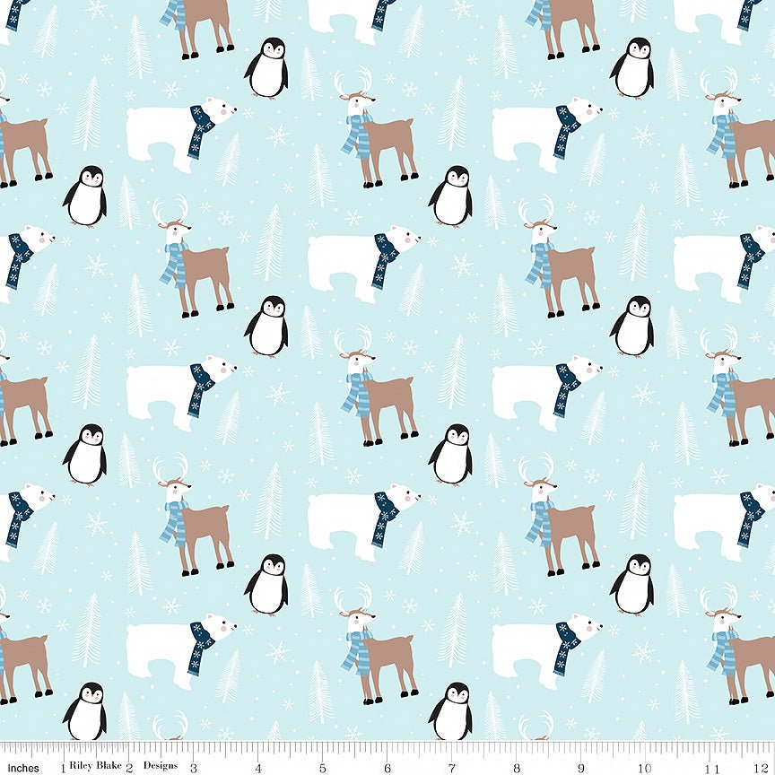 Riley Blake Winter Magic Main Aqua FULL BOLT Special - Riley Blake from Fort Worth Fabric Studio