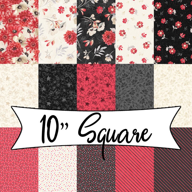 Scarlet Dreams 10 Karat Gems 10" Squares 10" Square by Wilmington Prints