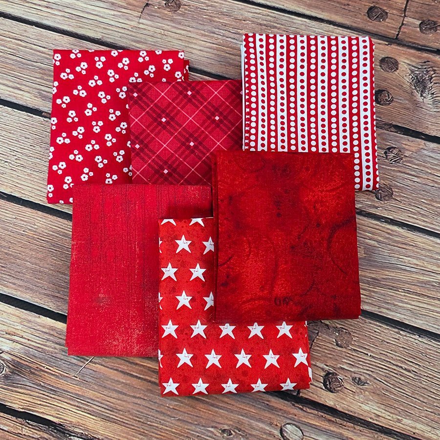 Scarlet Spark – FWFS Exclusive 6 Piece Fat Quarter Bundle by Fort Worth Fabric Studio