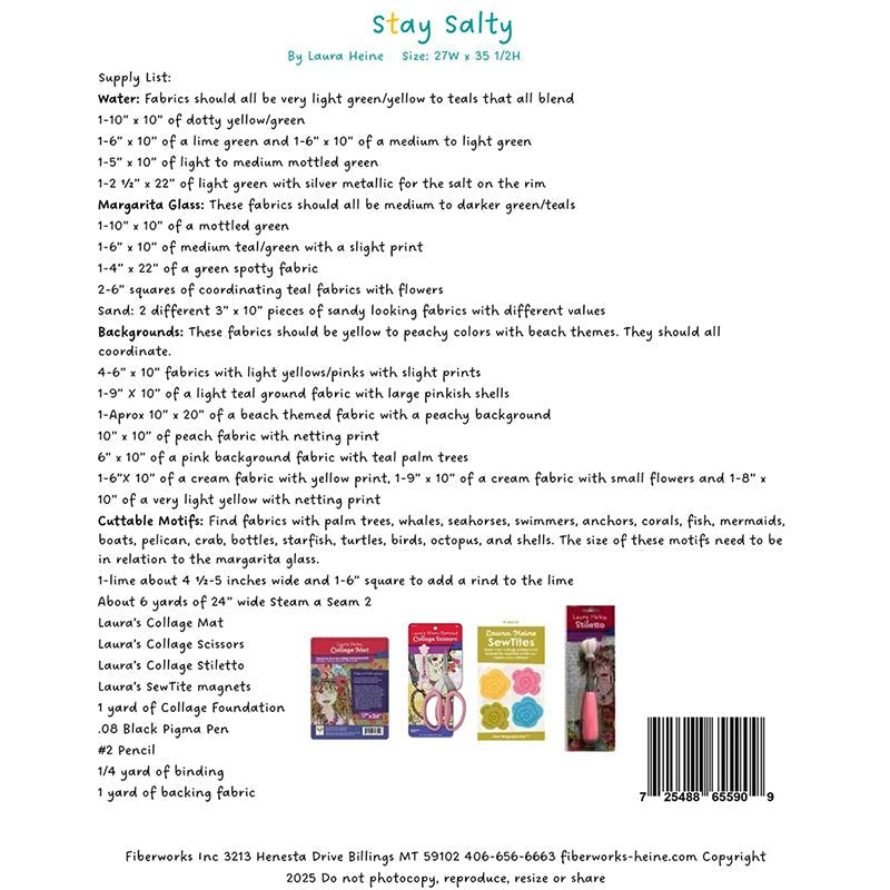 Stay Salty Collage Pattern by Fiberworks Inc by Fiberworks Inc