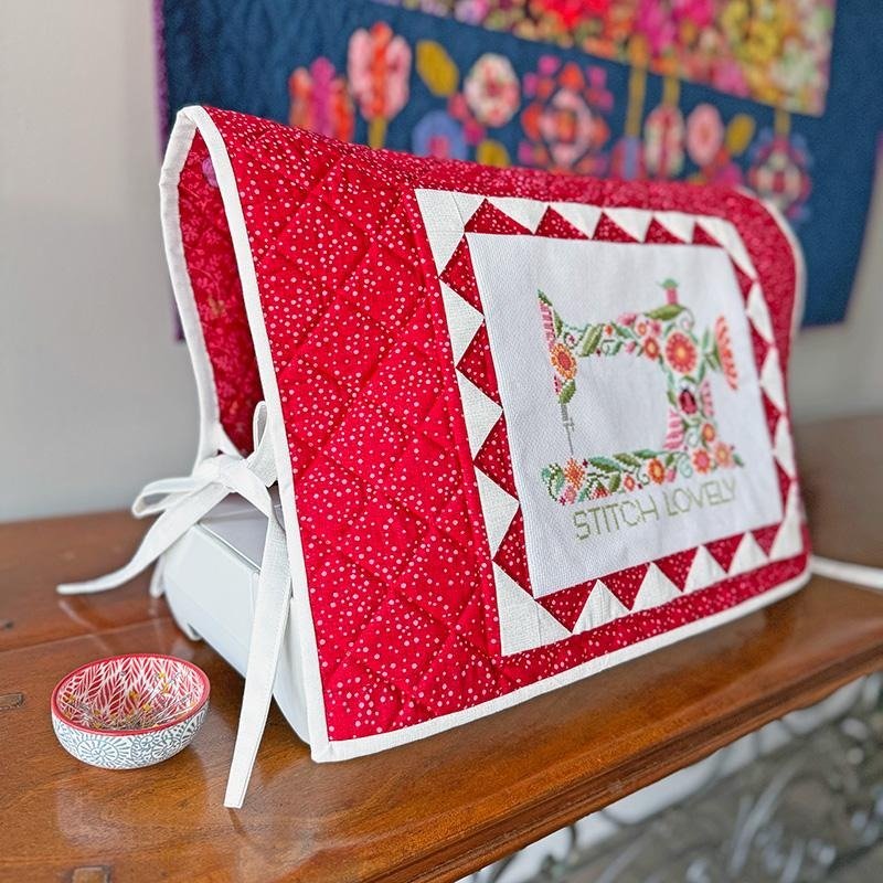 Stitch Lovely Floral Sewing Machine Cross Stitch and Fabric Kit by Robin Pickens - Robin Pickens