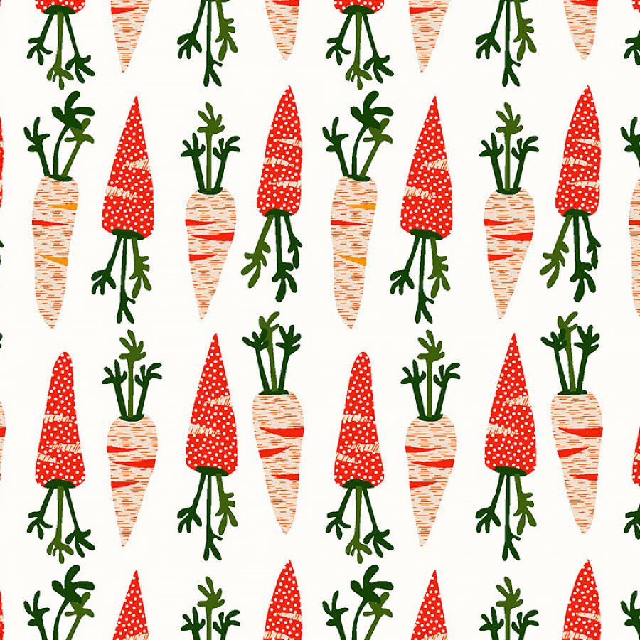Studio E Neighborhood Association Carrot Off - White 1 Yard Cut by Studio E