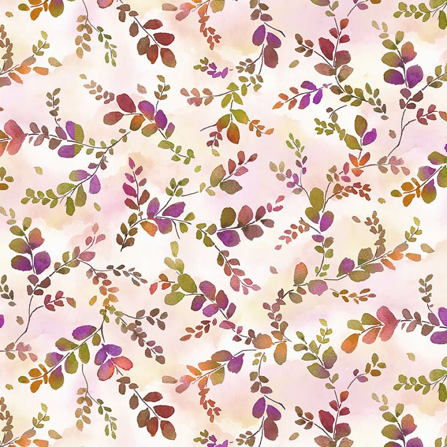 Studio E Point of View Leaf Sprigs Sunrise 1 Yard Cut by Studio E