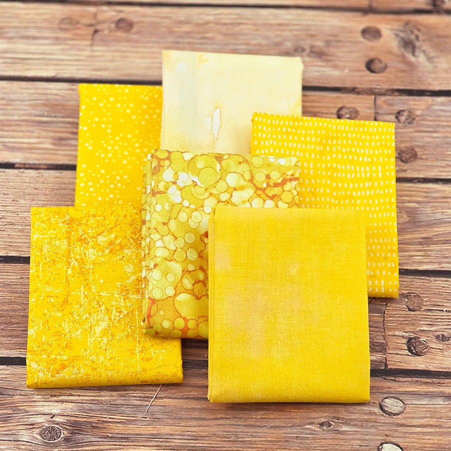 Sunshine Squad Yellow Fat Quarter Bundle FWFS Exclusive by Fort Worth Fabric Studio