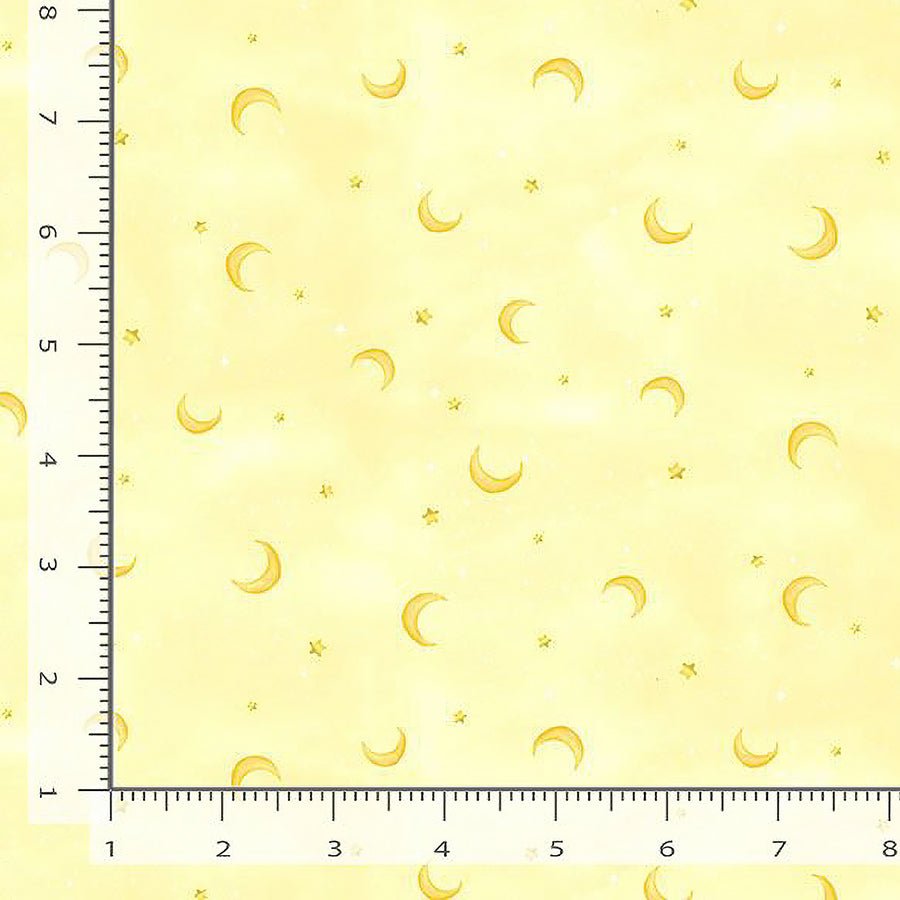 Timeless Treasures Owl Always Love You Moon & Stars Yellow 1 Yard Cut by Timeless Treasures