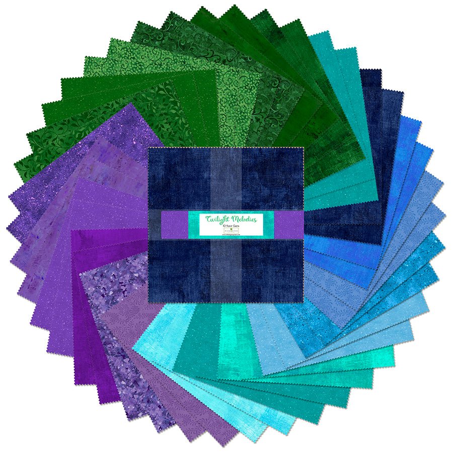 Twilight Melodies 10 Karat Gems 10" Squares - Wilmington Prints from Fort Worth Fabric Studio