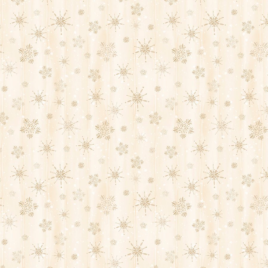 Wilmington Cardinal Celebration Snowflakes Cream 1 Yard Cut by Wilmington Prints