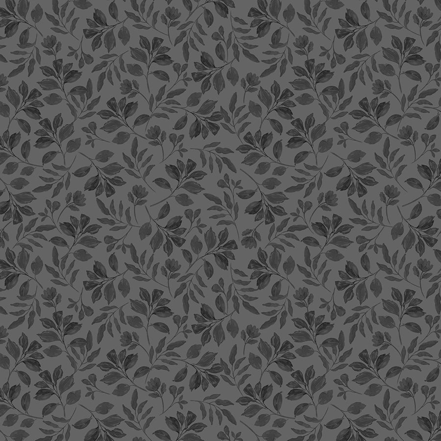Wilmington Scarlet Dreams Tonal Leaves Black 1 Yard Cut by Wilmington Prints