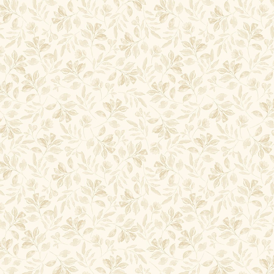Wilmington Scarlet Dreams Tonal Leaves Cream 1 Yard Cut by Wilmington Prints