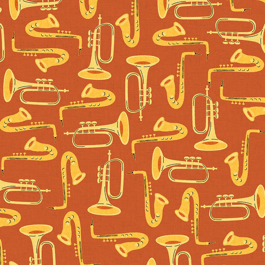 Windham Feeling Jazzy Duet Rust 1 Yard Cut by Windham