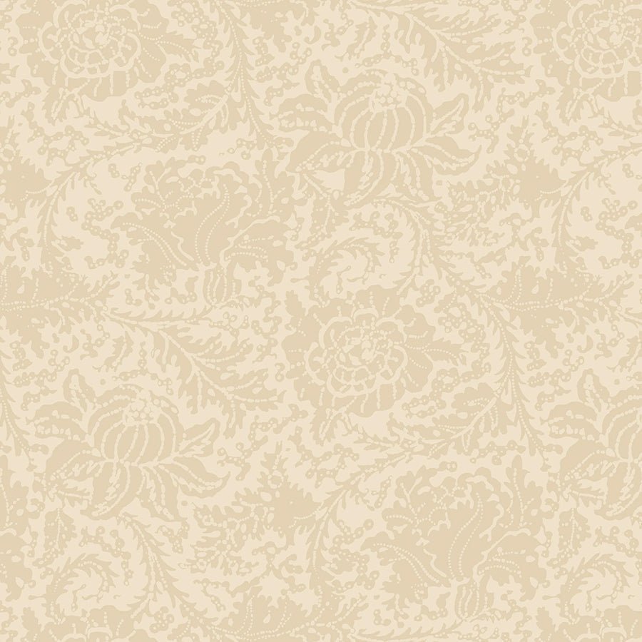 108" Quilt Backs Anna B's Indigos Floral Cream from Marcus 3 Yard Cut by Marcus Fabrics