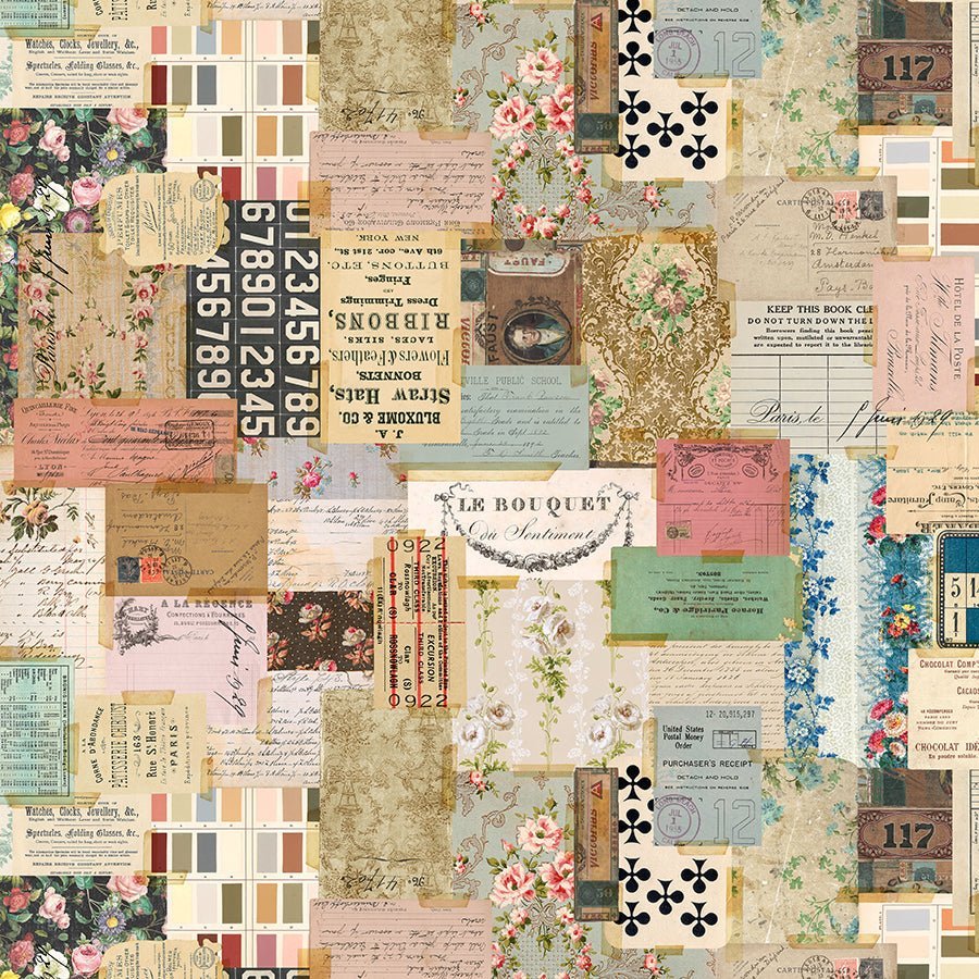 108" Quilt Backs Ephemera Palette from Free Spirit 3 YARD CUT by Free Spirit
