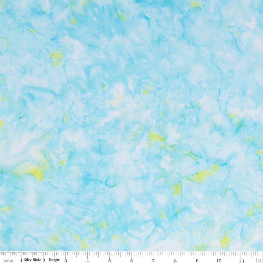 108" Quilt Backs Hand - Dyes Light Turquoise Green Multi from Riley Blake 3 YARD CUT by Riley Blake