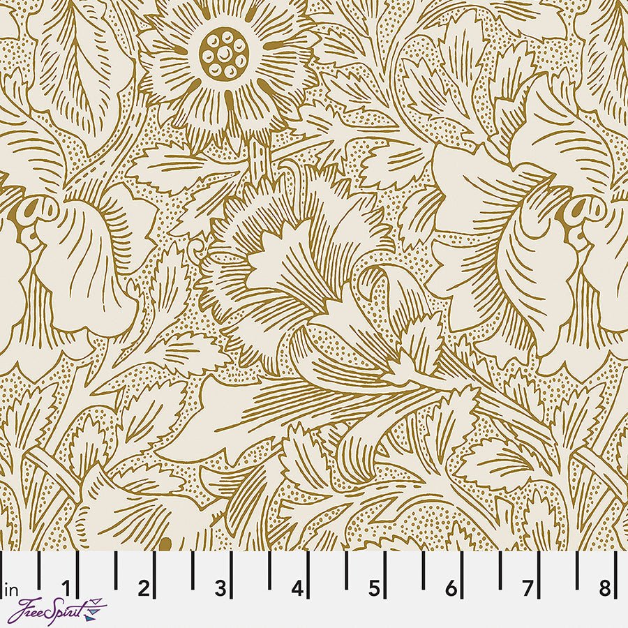 108" Quilt Backs Morris & Co. Lodden Pure Poppy Pearwood from Free Spirit 3 YARD CUT by Free Spirit