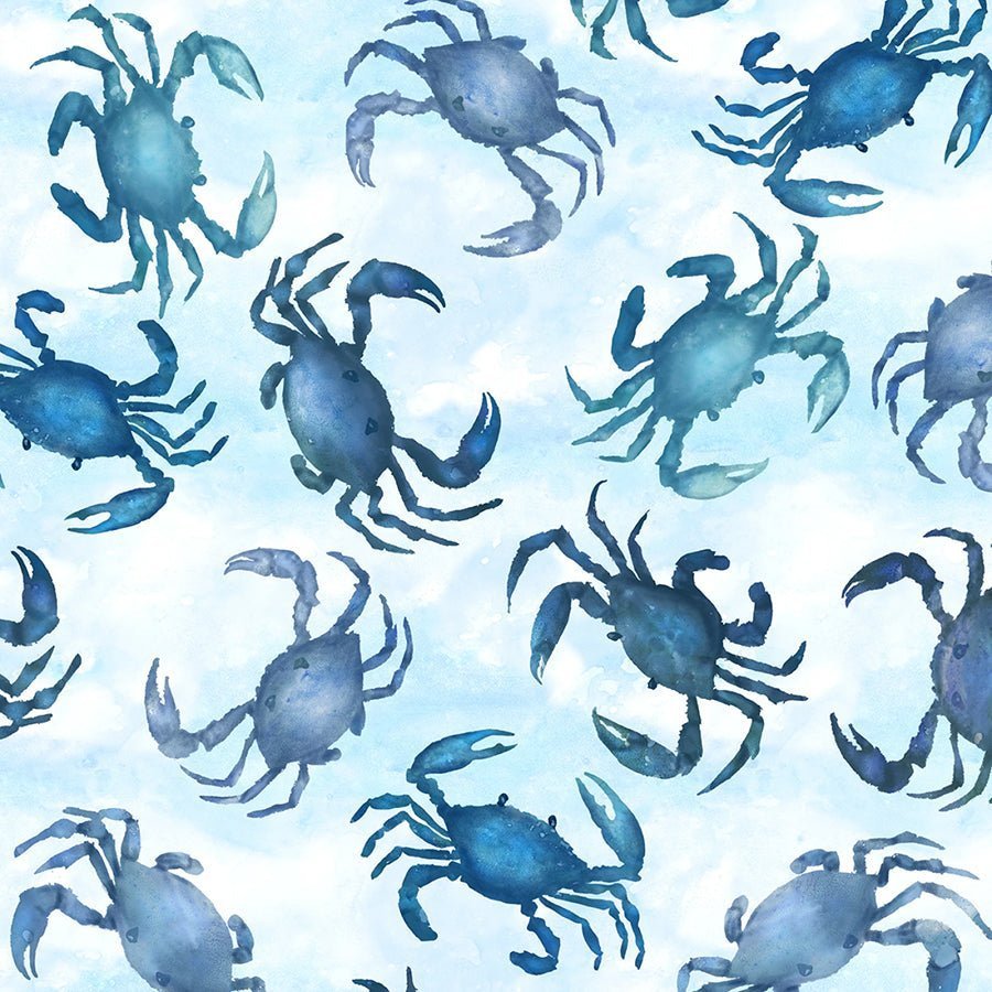 108" Quilt Backs Ocean Life Crabs Blue from Windham 3 YARD CUT by Windham
