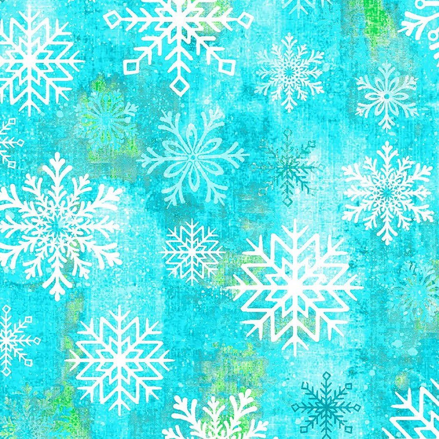 108" Quilt Backs Snowburst Snowflake Toss Caribbean from StudioE 3 YARD CUT by Studio E