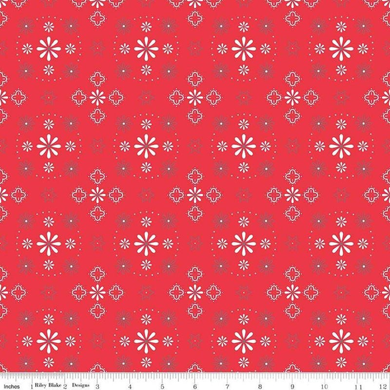 108" Wide Quilt Backing Bee Backings & Borders Bandana Red from Riley Blake 3 YARD CUT by Riley Blake
