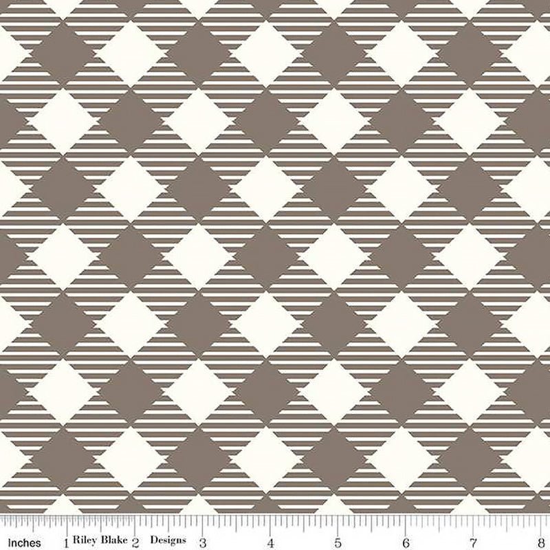 108" Wide Quilt Backing Bee Ginghams Pebble from Riley Blake 3 YARD CUT by Riley Blake