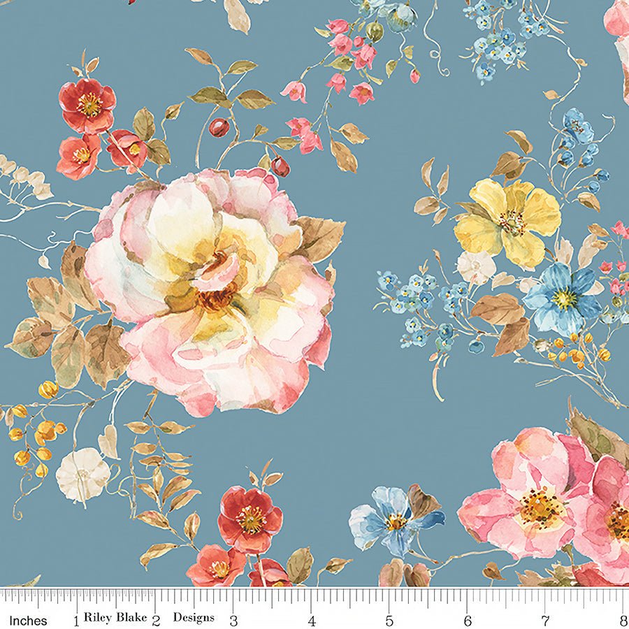 108" Wide Quilt Backing Countryside Floral Storm from Riley Blake 3 YARD CUT by Riley Blake