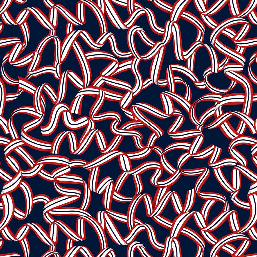 108" Wide Quilt Backing Red, White and Starry Blue Too Ribbons from StudioE 3 YARD CUT by Studio E