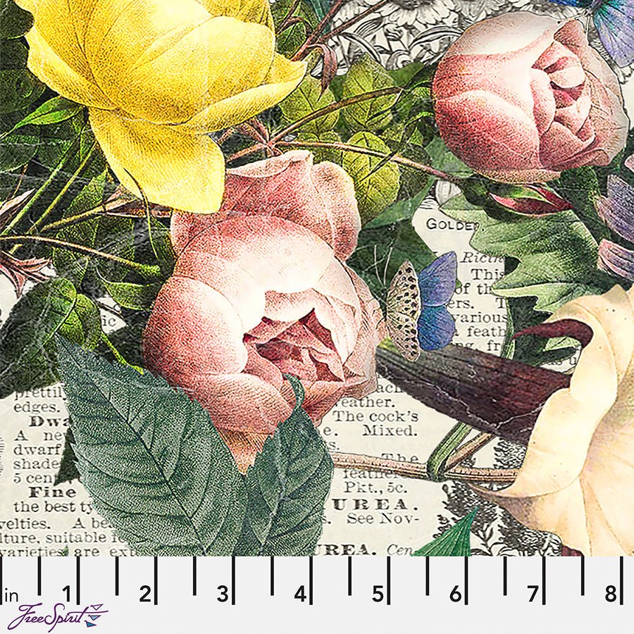 108" Wide Quilt Backing Tim Holtz Eclectic Elements Floristry from Free Spirit 3 YARD CUT by Free Spirit