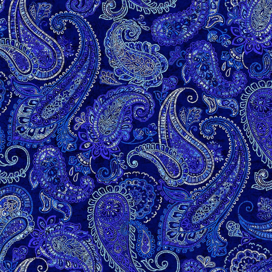 118" Wide Quilt Backing Parkside Paisley Royal from Henry Glass 3 YARD CUT by Henry Glass