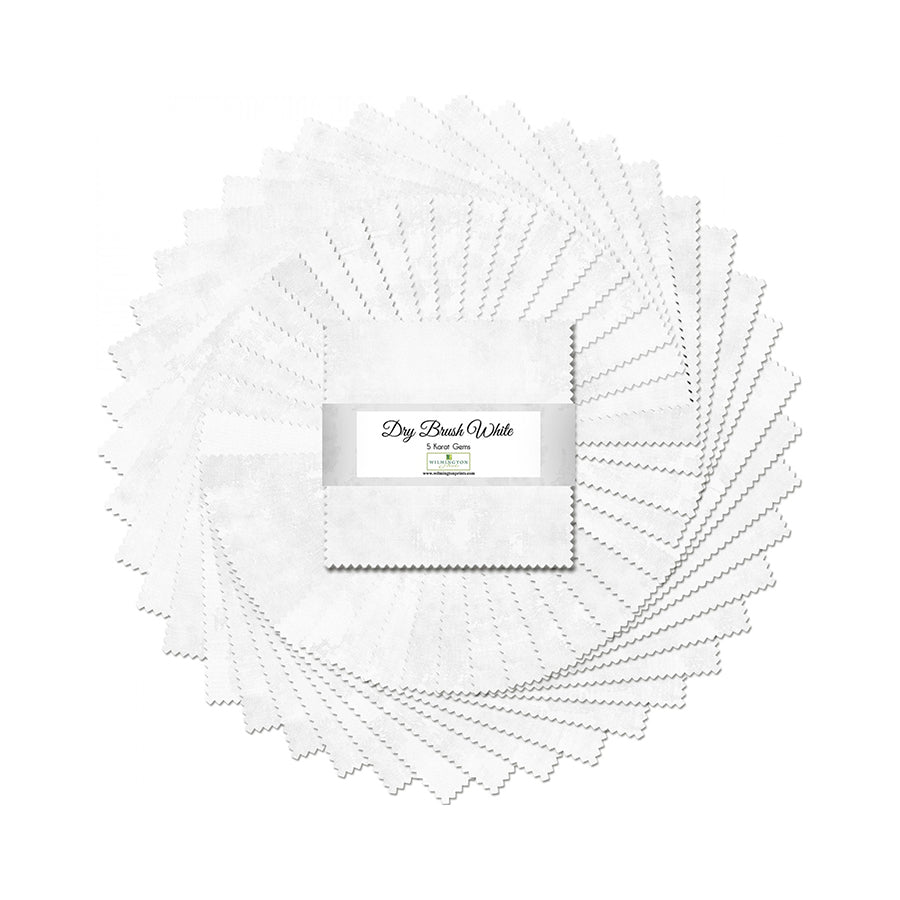 Dry Brush White 5 Karat Gems 5" Squares by Wilmington