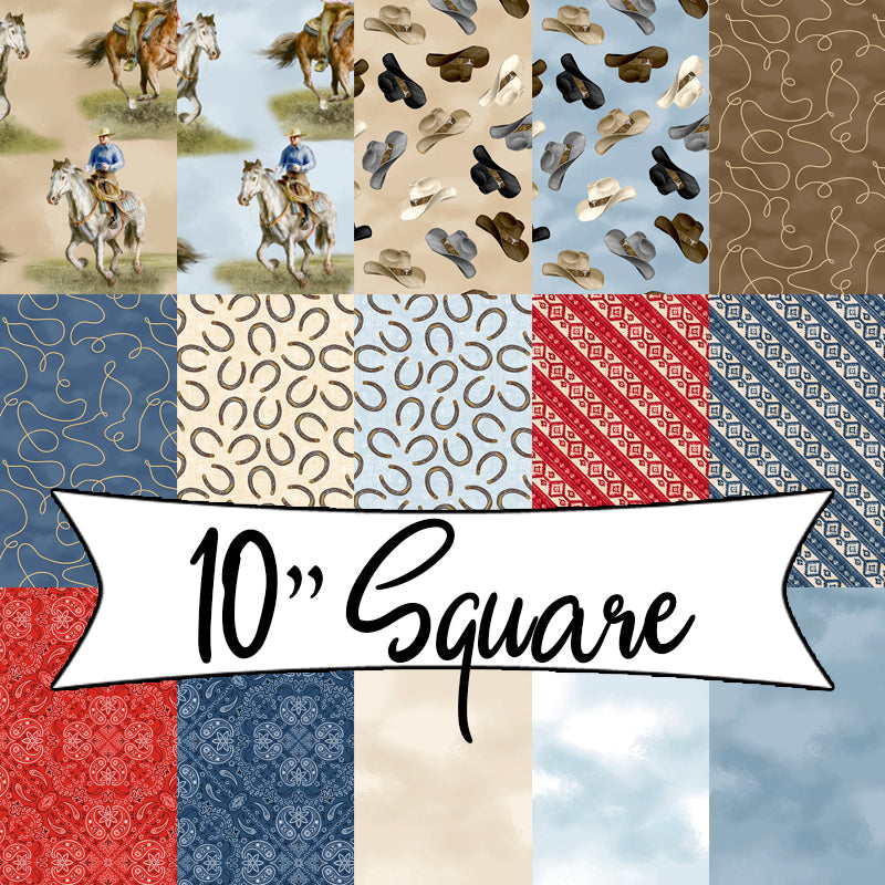Riders on the Range 10 Karat Gems 10" Squares