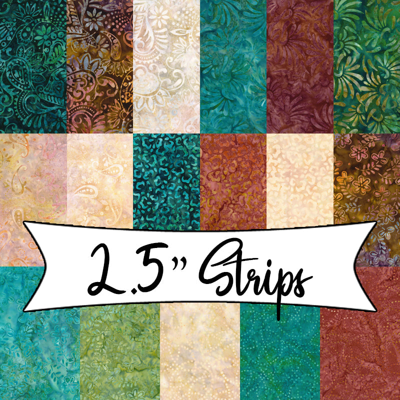 Copper Mountain Batiks 40 Karat Gems 2.5" Strips
