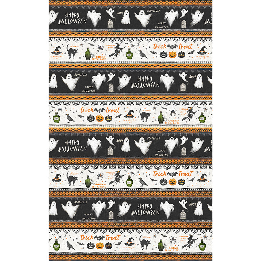 Wilmington Midnight Hauntings Repeating Stripe Multi 1 Yard Cut