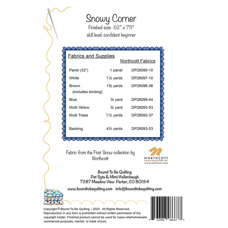 Snowy Corner Quilt Pattern by Bound to be Quilting