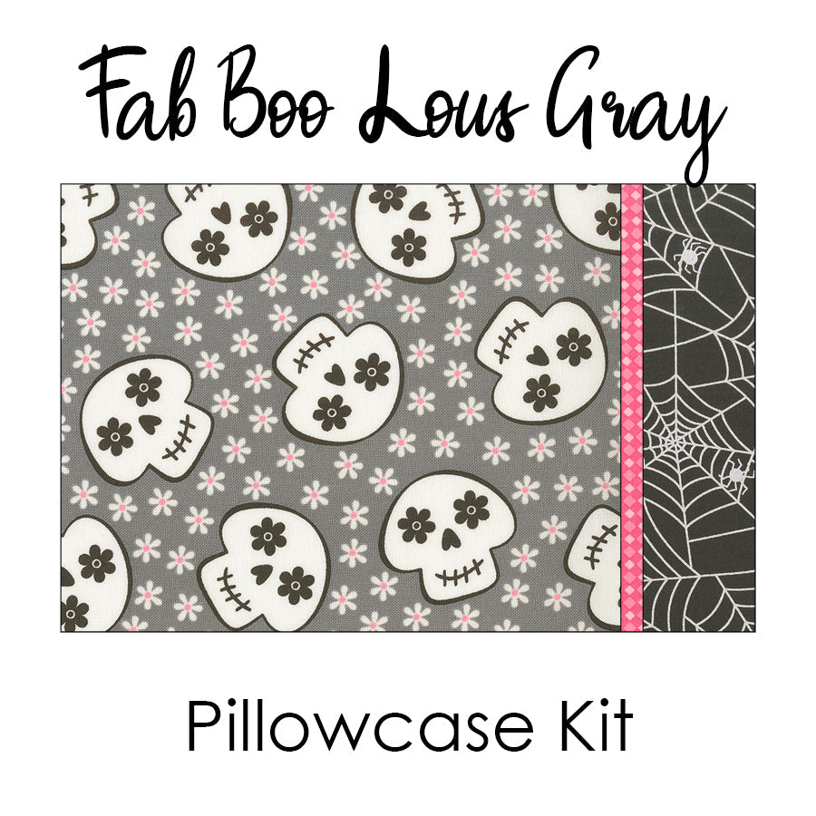 Fab Boo Lous Gray Pillowcase Kit from Moda