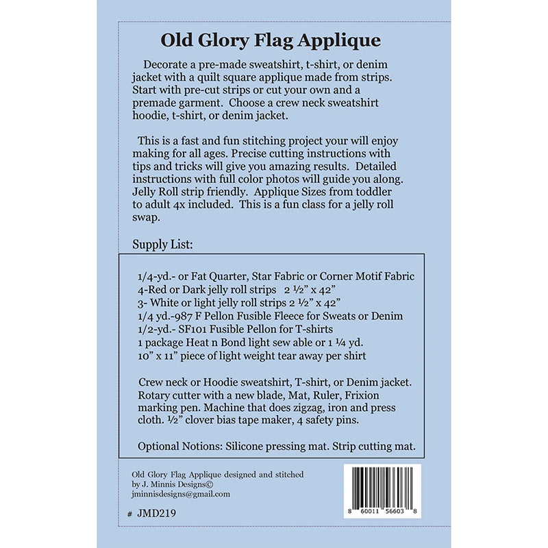Old Glory Flag Applique Pattern by J. Minnis Designs