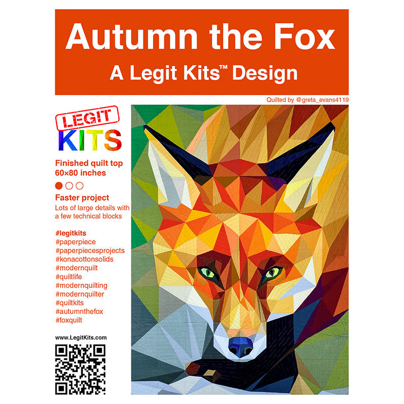 Autumn the Fox Foundation Paper Pieced Quilt Pattern by Legit Kits Design
