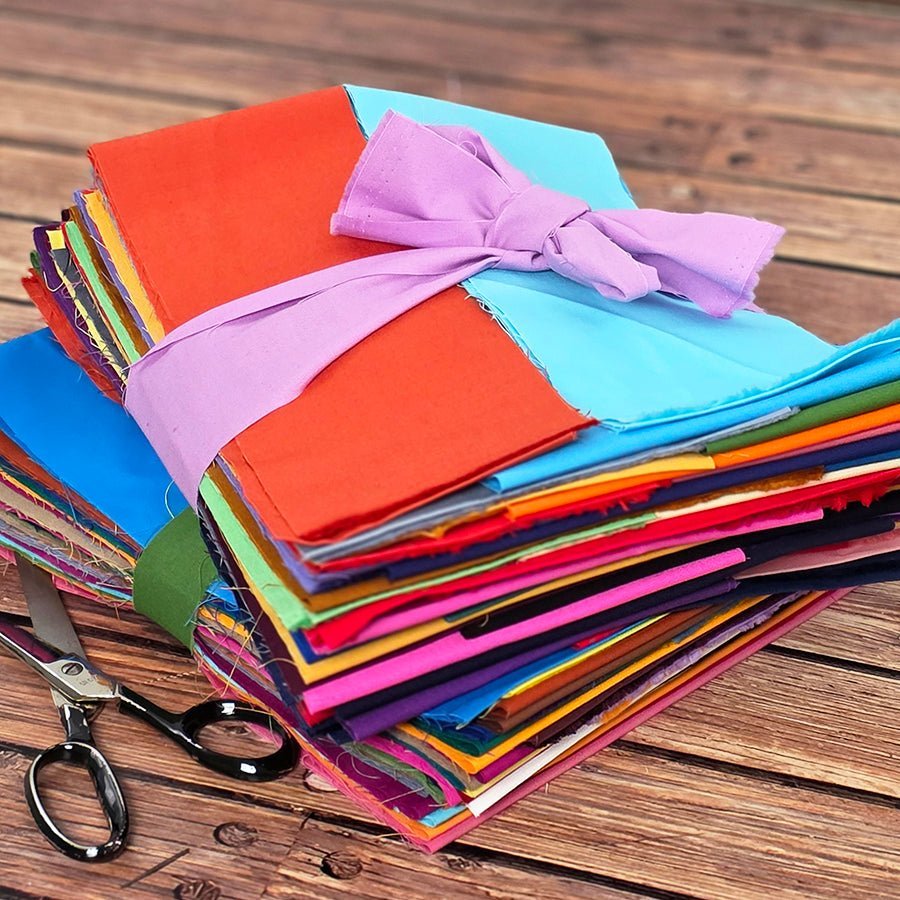 A Little Taste of the Rainbow Kona Cotton Scrap Bundle – 3 Pounds by Fort Worth Fabric Studio