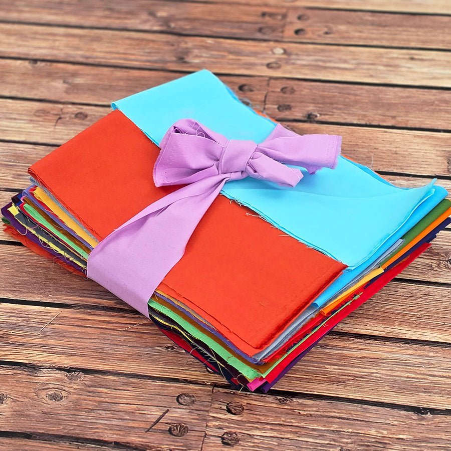 A Little Taste of the Rainbow Kona Cotton Scrap Bundle – 3 Pounds by Fort Worth Fabric Studio