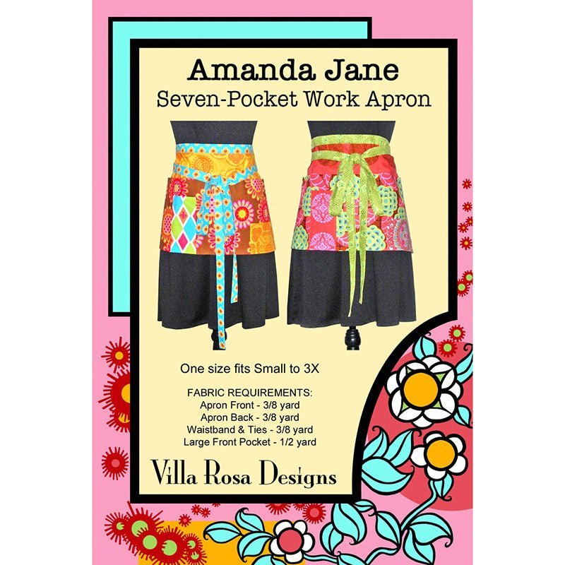 Amanda Jane Seven Pocket Work Apron Pattern by Villa Rosa Designs