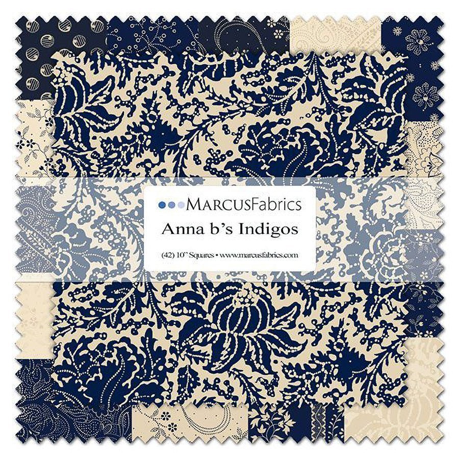 Anna B's Indigos 10" Squares by Marcus Fabrics