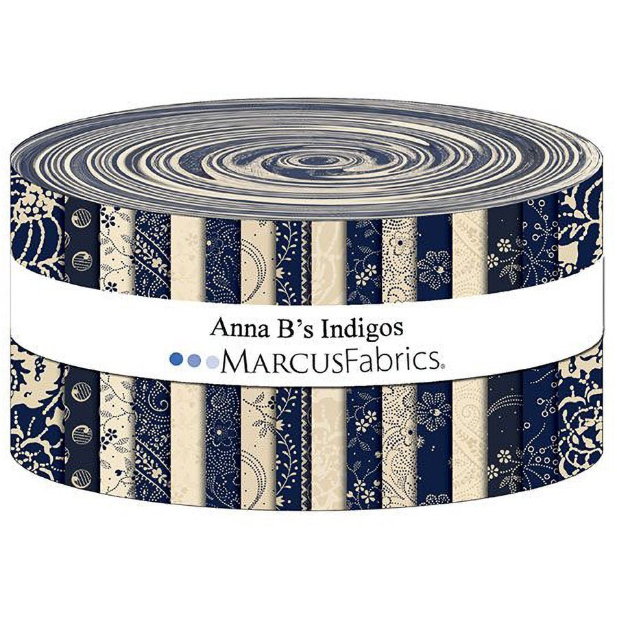 Anna B's Indigos 2.5" Strips by Marcus Fabrics