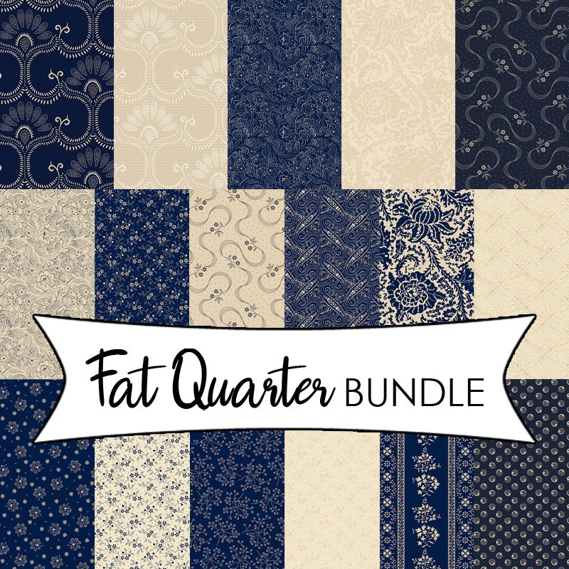 Anna B's Indigos Fat Quarter Bundle - Marcus Fabrics from Fort Worth Fabric Studio
