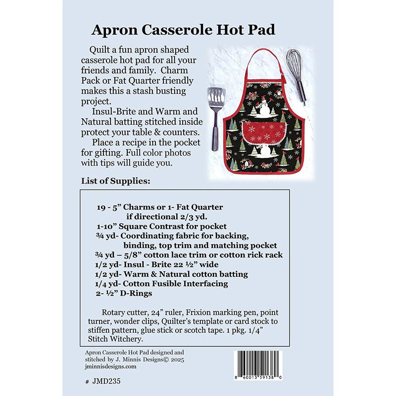 Apron Casserole Hot Pad Pattern by J. Minnis Designs by J. Minnis Designs