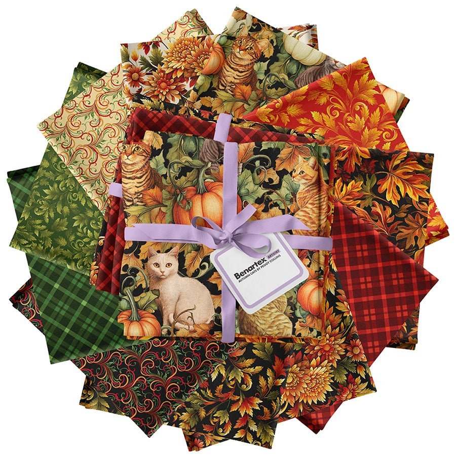 Autumn Cats Fat Quarter Bundle by Benartex