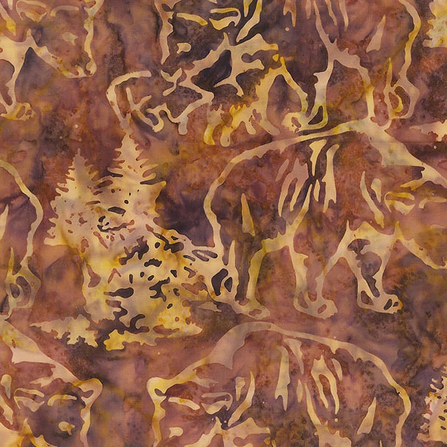 Banyan Batiks Scenic Settings Batiks Bear Chestnut Orange 1 Yard Cut by Banyan Batiks