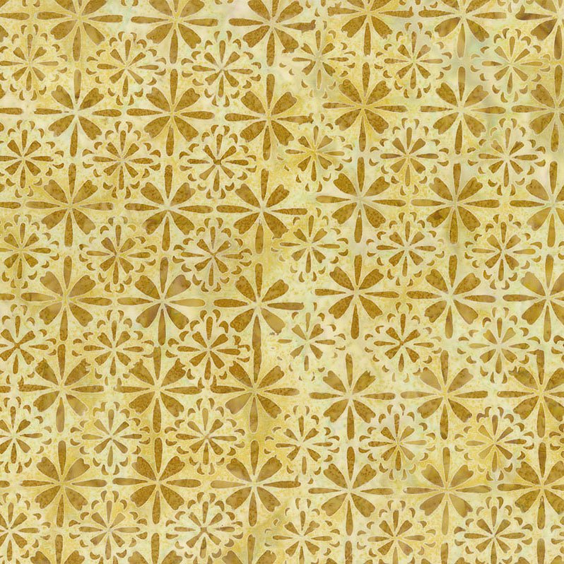 Banyan Batiks Tile Fusion Tile Floral Straw 1 Yard Cut by Banyan Batiks