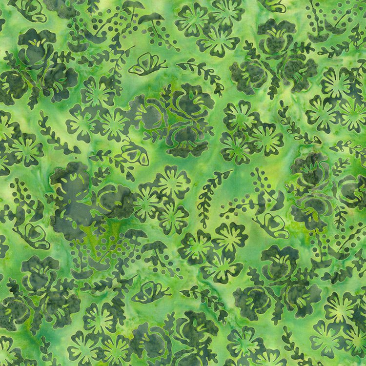 Banyan Secret Garden Batiks Garden Lime Twist 1 Yard Cut - Banyan Batiks from Fort Worth Fabric Studio