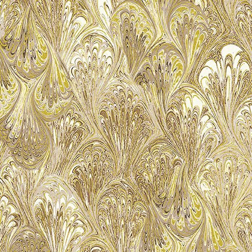 Benartex Venetian Marble Metallic Cream 1 Yard Cut by Benartex