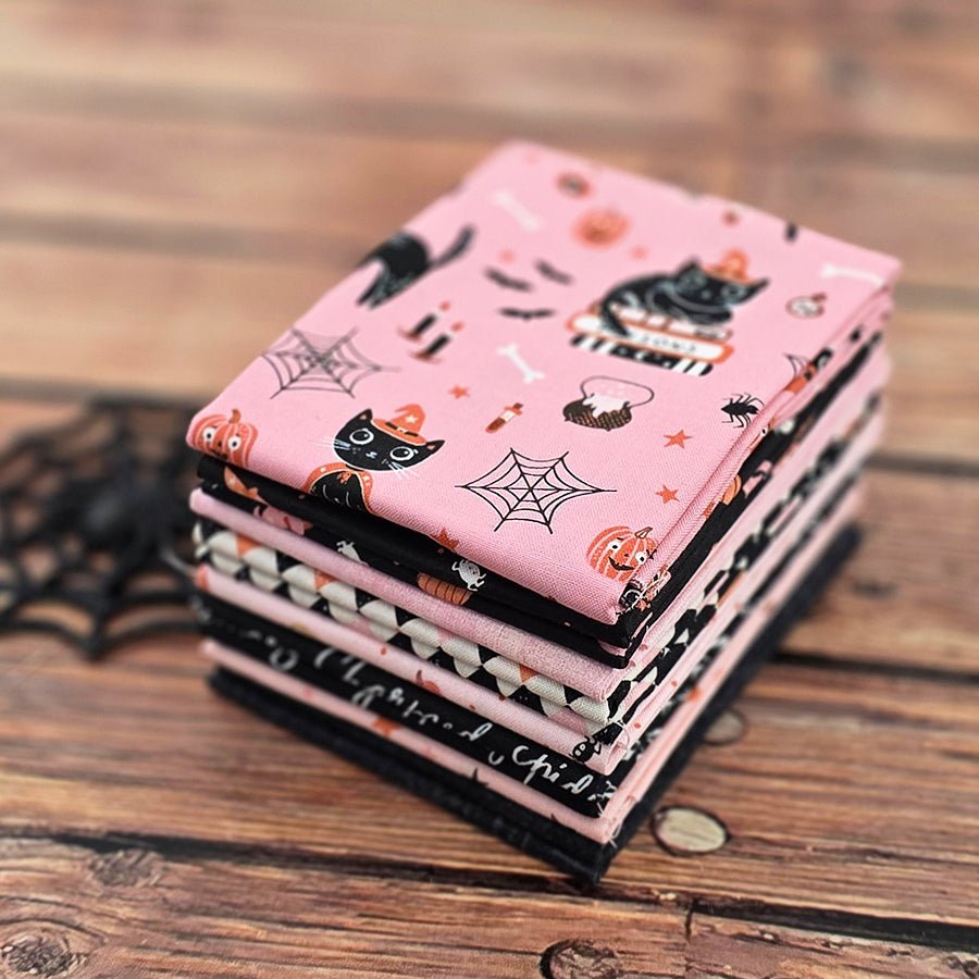 Black Cat Social 8 Fat Quarter Bundle – FWFS Exclusive by Fort Worth Fabric Studio