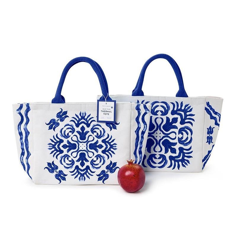 Blue Tiles Thermal Tote by Two's Company by Two's Company